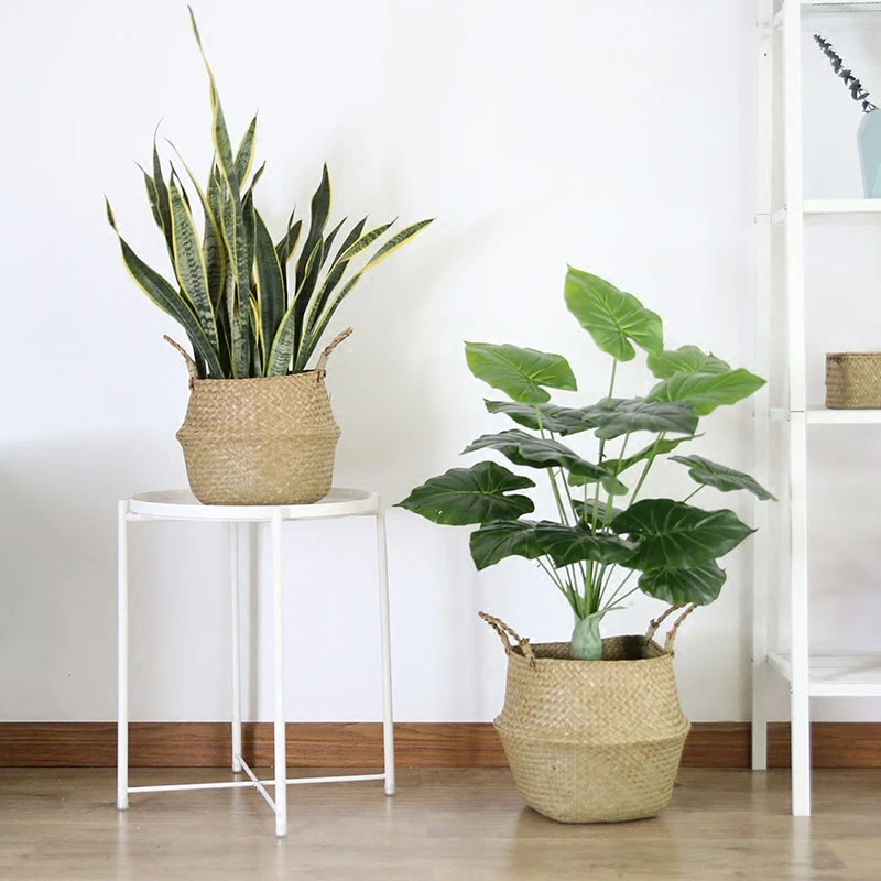 WHISM Wicker Seagrass складные цветочные горшки для выращивания ротанга цветочный горшок
