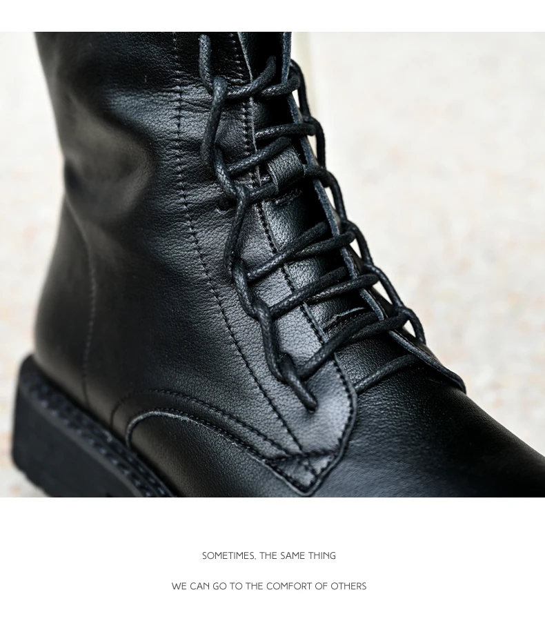 WeiDeng скрытая платформа 4 см, увеличивающие рост, из натуральной кожи, Зимние ботильоны Для женщин на снежную погоду повседневная обувь со шнуровкой и застежкой-молнией; нескользящие износостойкие