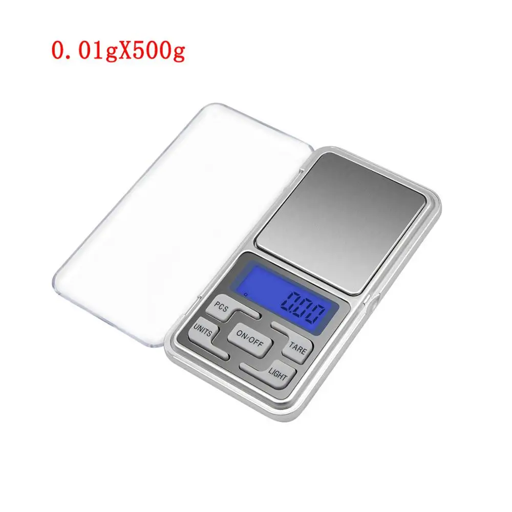 0.01gx500g Бытовые кухонные весы электронные пищевые весы 100 г/200 г/300 г/500 г/1000 г/2000 г/0,01 г X 0,1 г/г цифровые ювелирные карманные весы для лекарственных средств - Цвет: 0.01gx500g