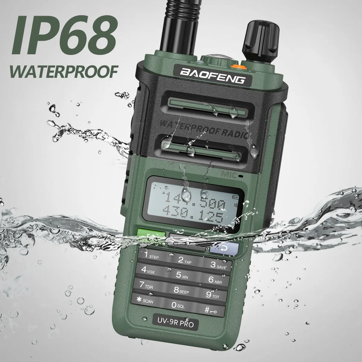 Baofeng UV-9R Pro V2 Waterproof IP68 Walkie Talkie Type-C Charger VHF UHF Ham Radio 50KM Long Range Upgrade UV-9R Plus 4