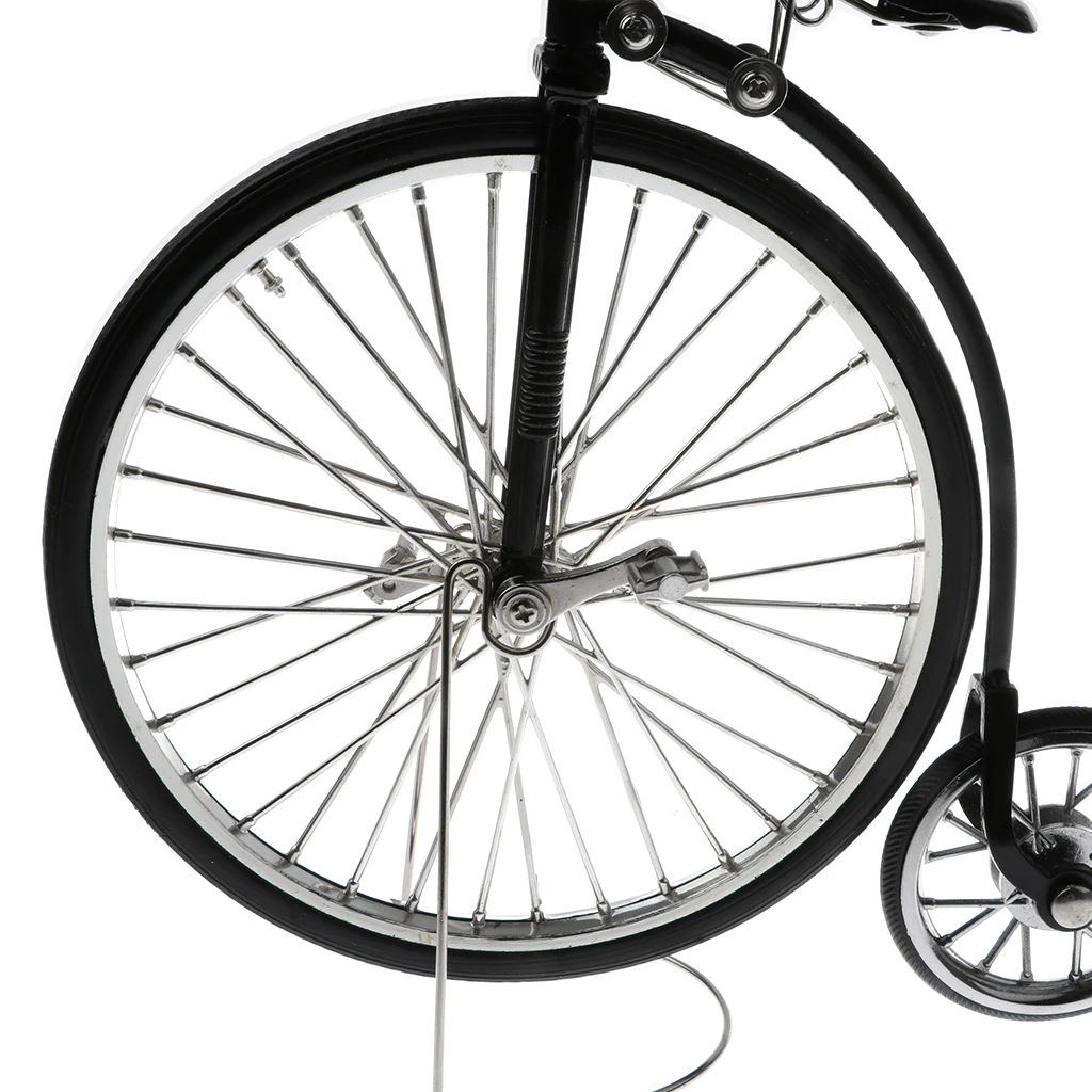 1/10th Retro Diecast Bicycle High Wheel Bike Model Collection Toy Gits Black