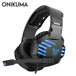 Игровая гарнитура ONIKUMA K17 PS4 Bass Casque PC Gamer PUBG наушники с микрофоном светодиодная подсветка для компьютера ноутбука мобильного телефона