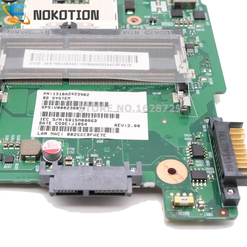 NOKOTION 6050A2423901-MB-A02 V000238070 для Toshiba Satellite C600 C640 Материнская плата ноутбука HM65 GMA HD3000 DDR3