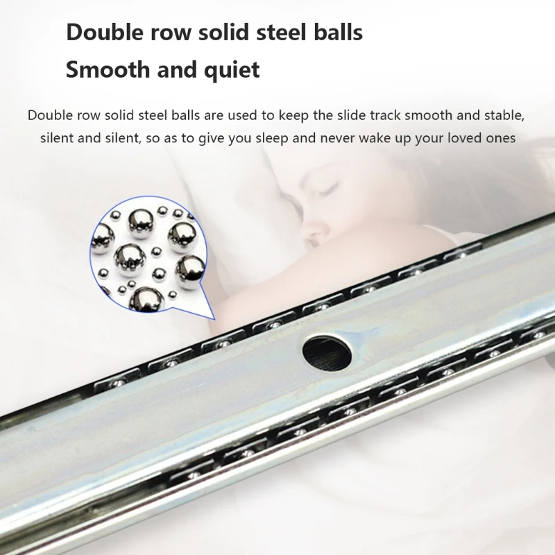 K1KA 1Pair Heavy Duty Ball Bearing Slides Keyboard Drawer Tray Accessories Furniture Rail Rack with Adjustable Height Bracket