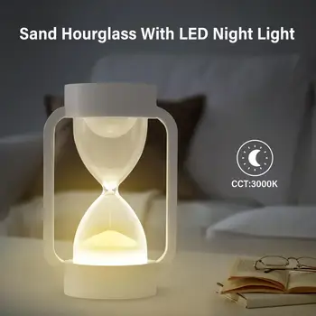 

Sand Hourglass Lamp with LED Warm Light Hourglass Timer with No Battery for Kids Stay Focus, Birthday Gifts Home Decoration