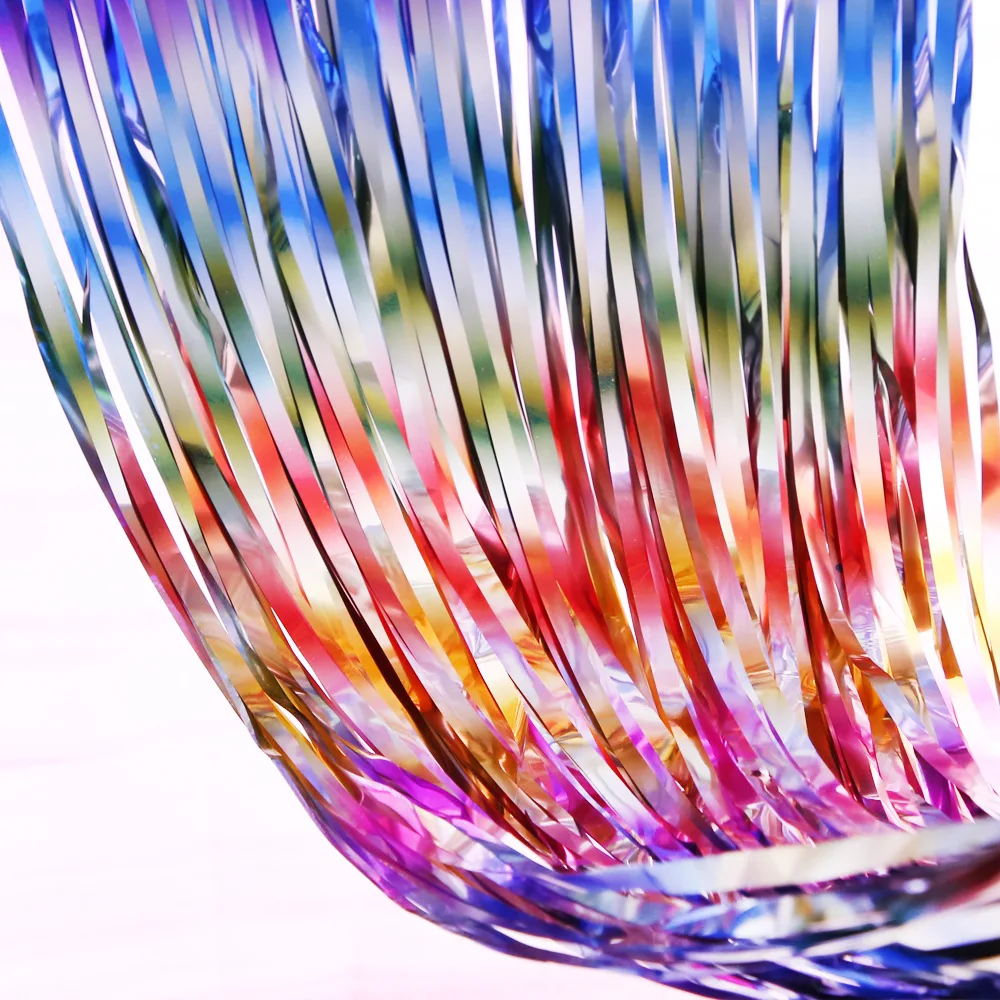 Kit Décoration,Lot De 4 Rideaux à Franges En Feuille D'aluminium,vert Et Rouge,scintillants