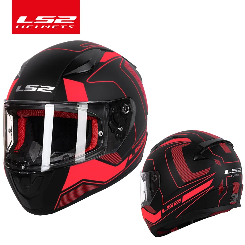 LS2 Быстрый Полный лицевой мото rcycle шлем moto capacete ls2 ff353 ABS безопасная структура уличный гоночный шлем - Цвет: Red ball