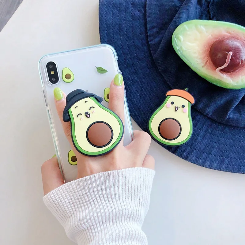 

avocado silicone Multi-Function Phone Holder Grip Mount Socket Air Bag Bracket for mobile phone and small table.