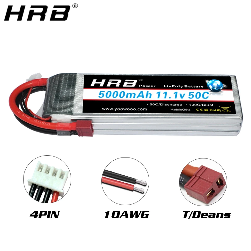 Аккумулятор HRB Lipo 3S 11 1 В 5000 мА/ч 50C XT60 T Deans EC5 XT90 детали с разъемом для
