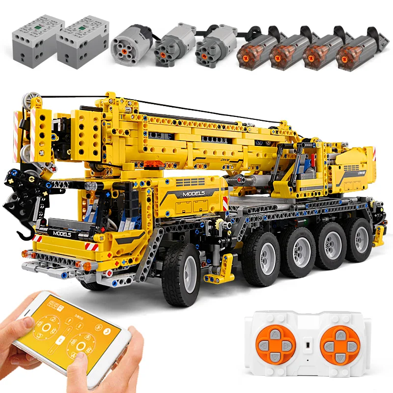 Моторный мобильный кран Mould King 20004 серии Technic Mk II модель автомобиля строительные