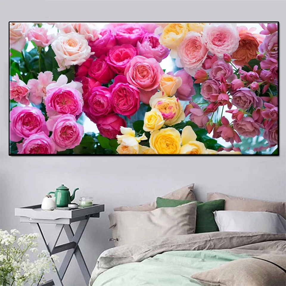 large rose flower diamond embroidery 5d diy Handmade diamond painting full square round drill 3d puzzle mosaic needlework gift, 2 (2)