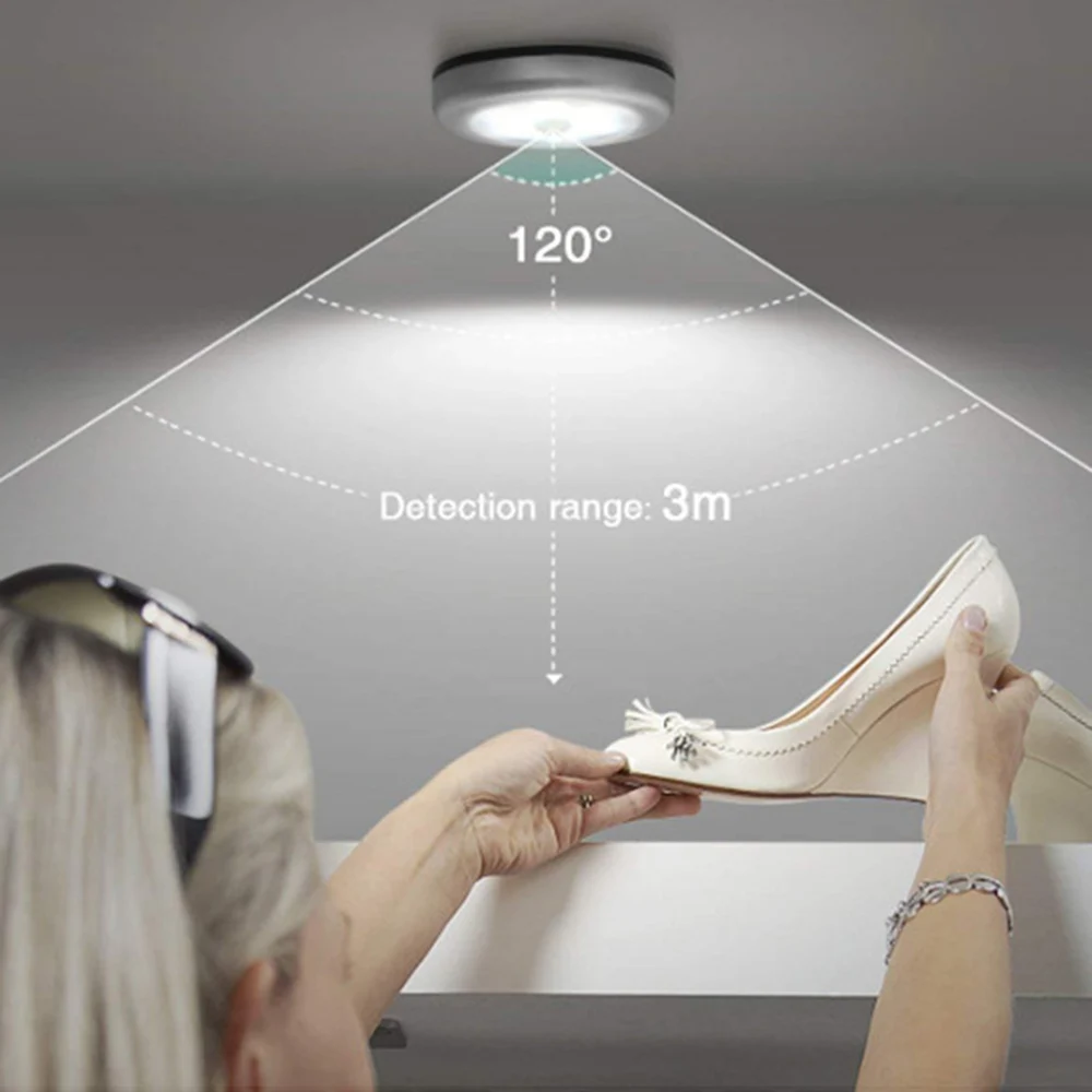 6 светодиодный светильник s светодиодный светильник с датчиком движения кухонный шкаф спальня шкаф ночник магнитный беспроводной светильник декор для прихожей