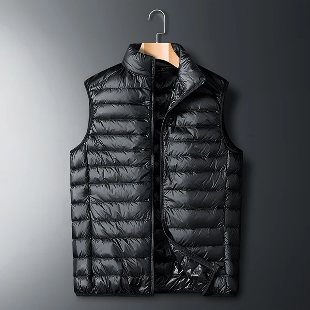 Duck Down Vest Men and Women Universal Spring Light Jackets Fashion Sleeveless Outerwear Coat Autumn Coat White Duck Down Black