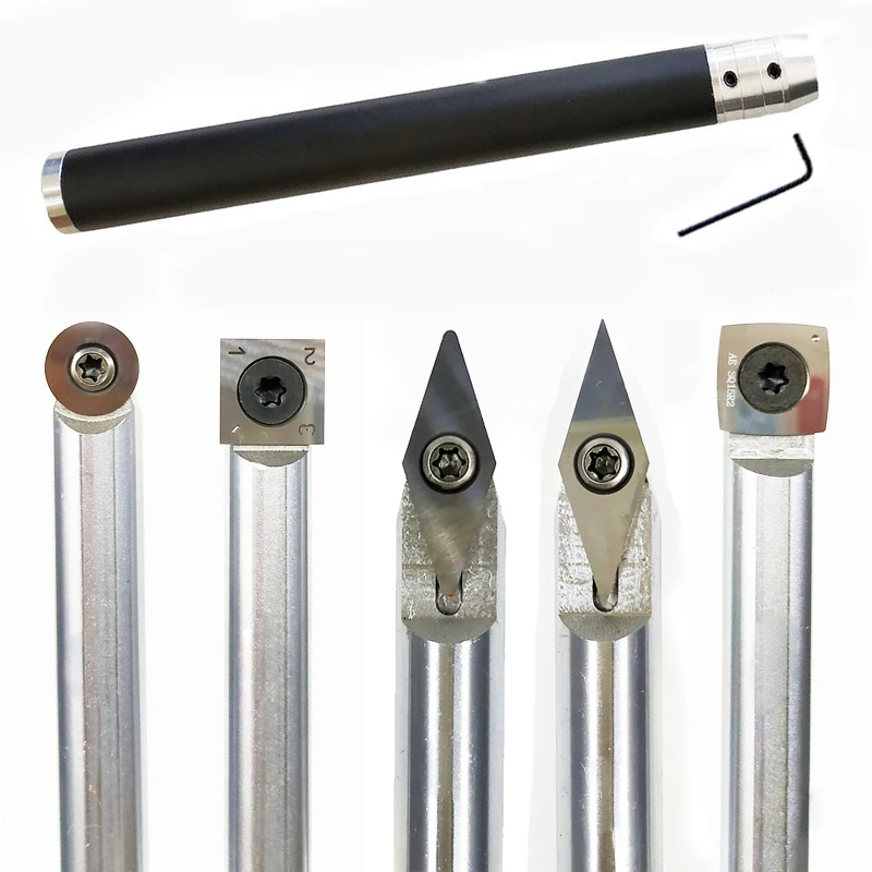 Инструменты для токарной обработки древесины долото сменный вольфрамовый титановый наконечник токарный инструмент вставка резак может соответствовать алюминиевой ручкой деревообрабатывающий инструмент
