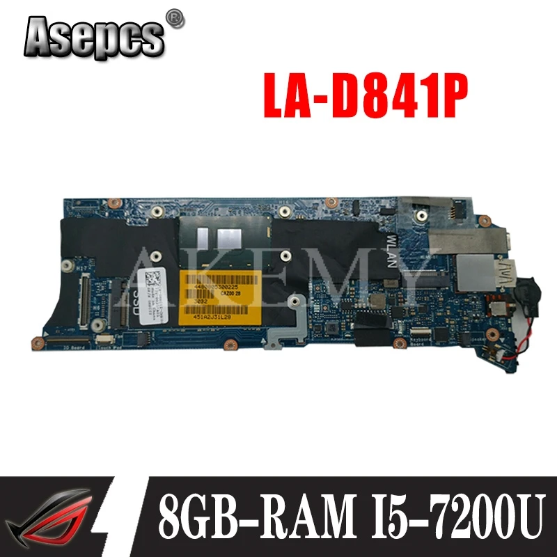 LA-D841P Laptop motherboard For DELL XPS-13 9350 original mainboard 8GB-RAM I5-7200U | Компьютеры и офис