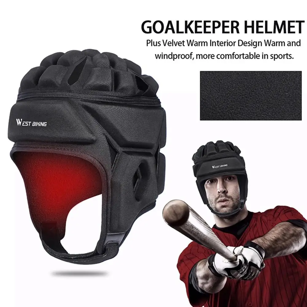 Зимний бархатный футбольный шлем вратаря, роликовые коньки, лыжный Скейтбординг, шлем для верховой езды, головной убор - Цвет: Black