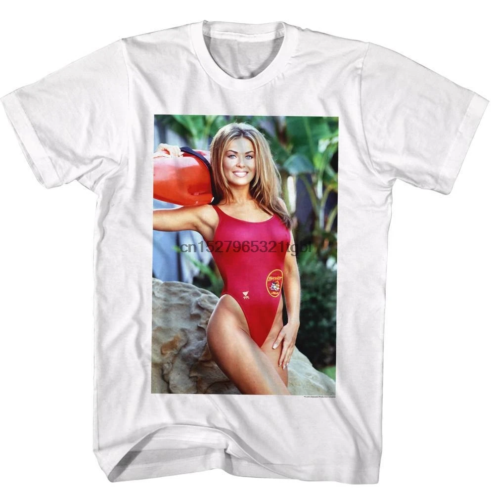 Мужская футболка с коротким рукавом BAYWATCH белая Повседневная надписью CARMEN