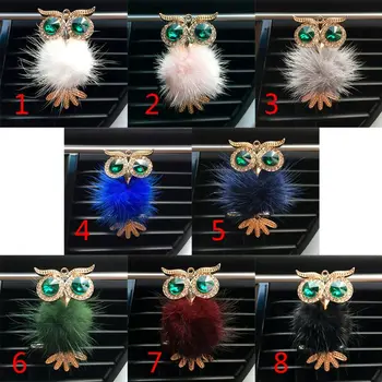 

Diamond Fur Owl Car Air Freshener Auto Outlet Perfume Clip Car Accessories Y5GF