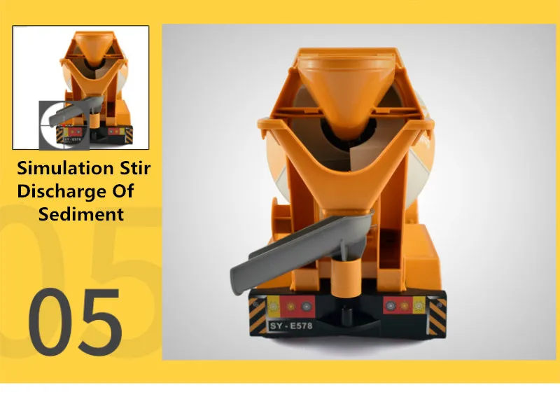 DOUBLE E E578 RC Trucks 1/26 Construction Toys Vehicles Remote Control Cars Cement Mixer Truck Engineering Toys for Boys Gift 4