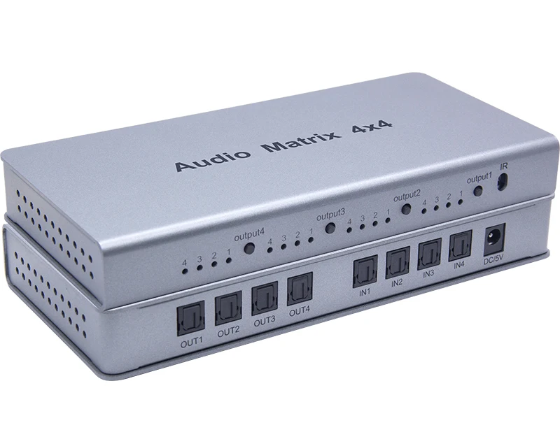 4x4 Audio Matrix Switch Splitter SPDIF / TOSLINK Digital Optical Audio Converter