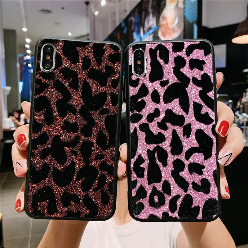 Fashion Leopard Bling Gold Foil Soft Case For iPhone 11 Pro 8 plus 6 6s 7 Cover case 12 X XR XS Max coque capa | Мобильные телефоны