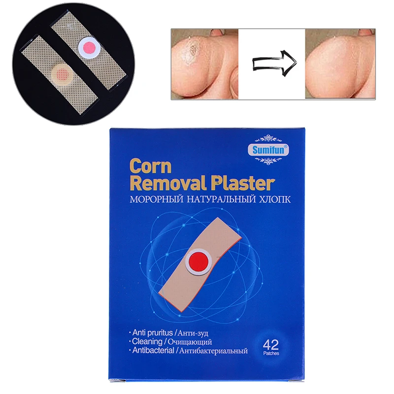 Autocollant médical protecteur des orteils, 42 pièces/lot, tueur de maïs, callosités, verrues plantaires, épines, soulagement de la douleur, plâtre, outil de soins des pieds