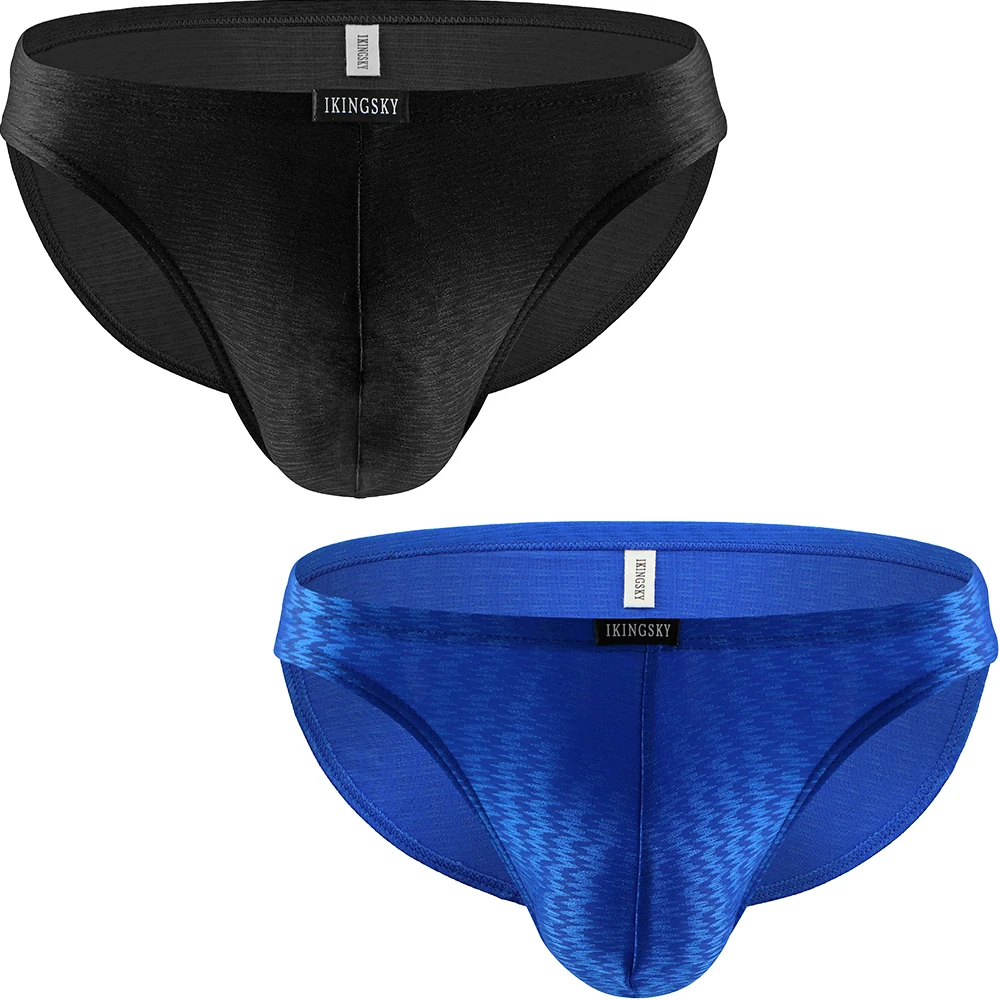 Clothing iKingsky Men's Shining Briefs Big Pouch Underwear Soft Bluge