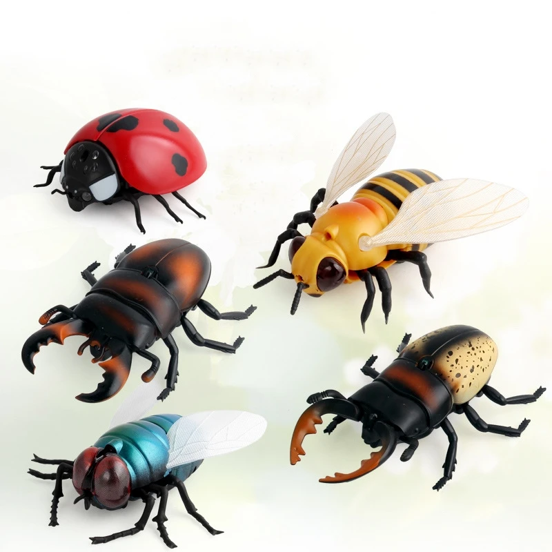 Simulação elétrica voar joaninha honeybee caranguejo brinquedo de controle  remoto mover brincadeira piada assustador truque bugs
