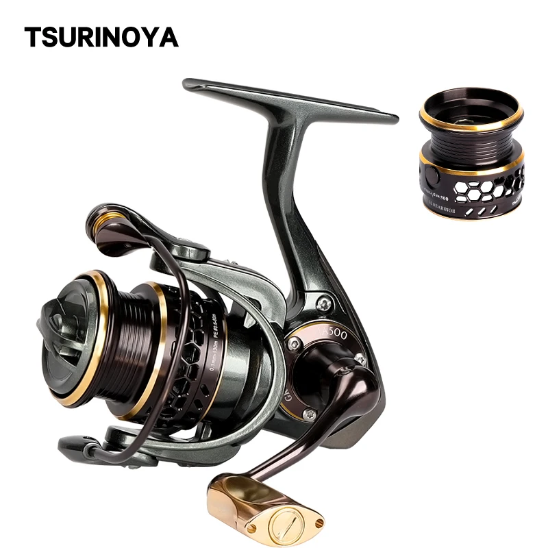 

Tsurinoya Jaguar 500 Spinning Reel 10BB/5.2:1/4kg Drag 2 Metal Spool Lure Fishing Reel Pescaria Molinete Pesca Carretilha Coil