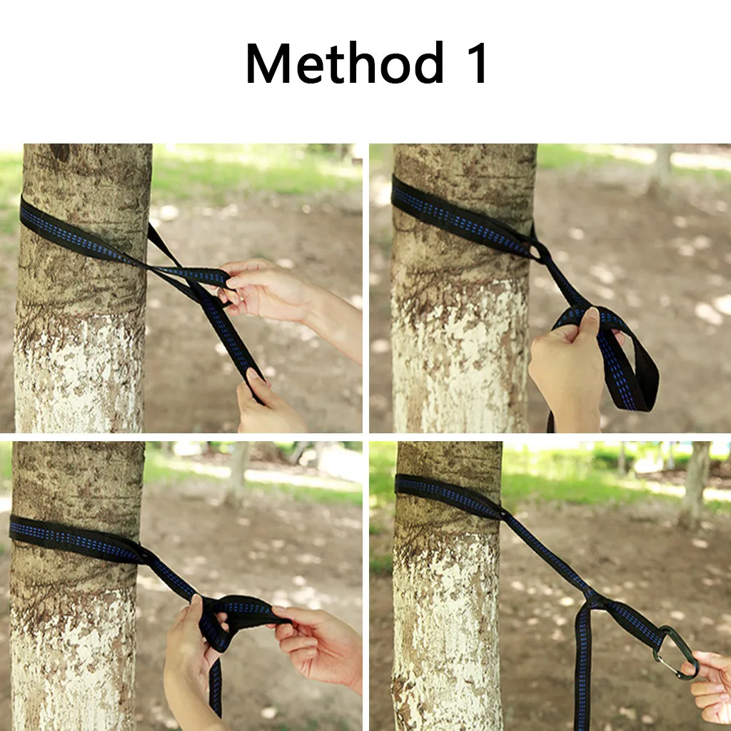 Outdoor Camping Adjustable Tree Hanging Hammock Straps Climbing Rope Aerial Hammock Belt Diameter Lanyard Hook