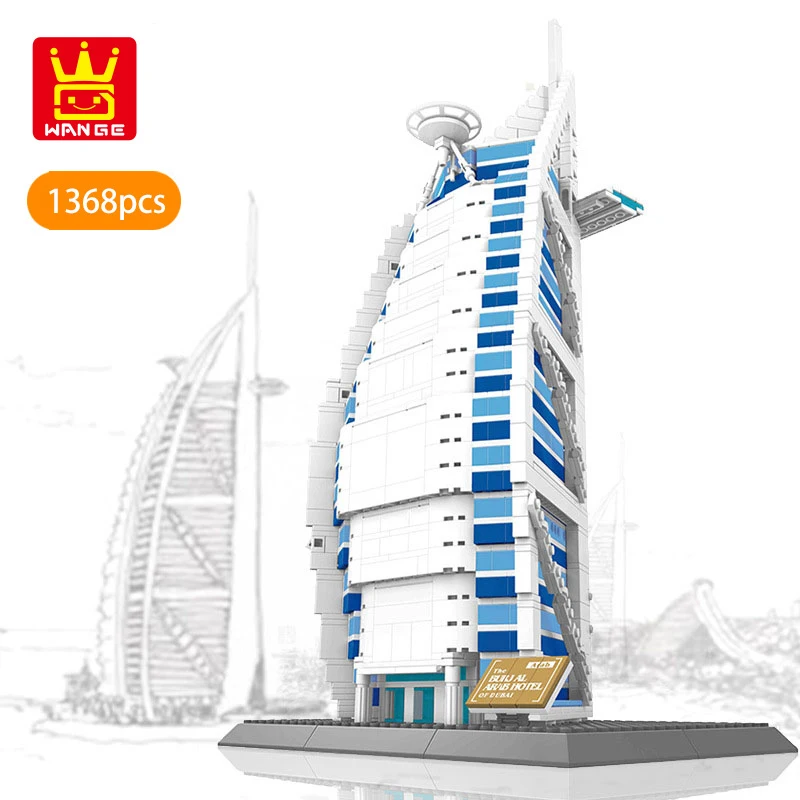 Конструктор WANGE City Дубай Burj Al арабский отель 3D модель набор строительных блоков