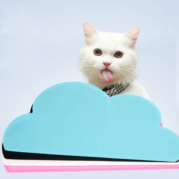 

Pet Dog Puppy Cat Feeding Mat Pad Cute Cloud Shape Non-slip Waterproof Silicone Dish Bowl Food Feed Placement Dog Accessories