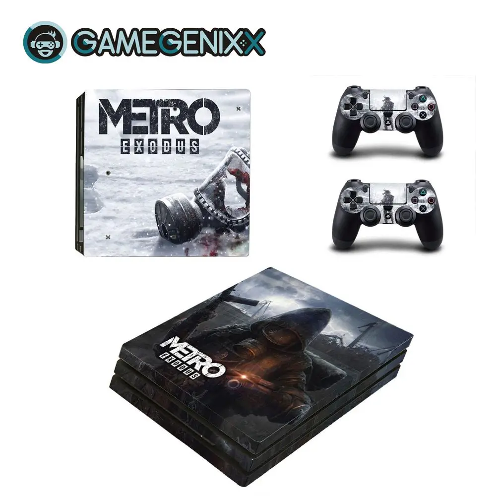 Защитная Наклейка на кожу GAMEGENIXX для консоли PS4 Pro и 2 контроллера-Metro