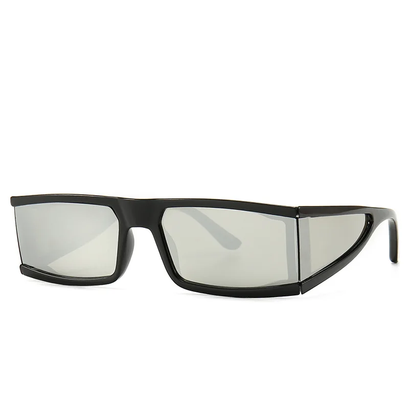 HBK Маленькие Мужские квадратные солнцезащитные очки люксовый бренд 90S женские солнцезащитные очки винтажные дизайнерские UV400 очки ретро черные коричневые линзы - Цвет линз: C5 Black Silver