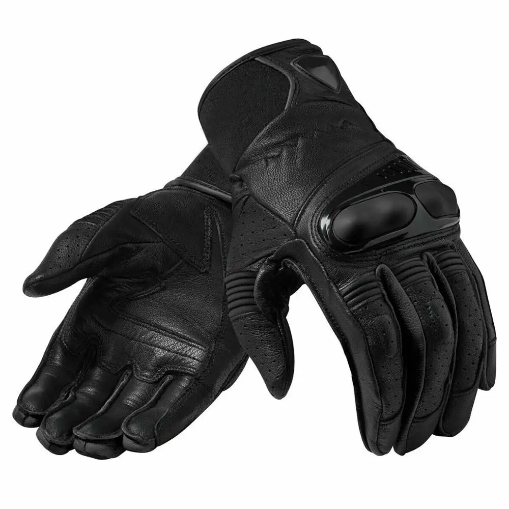 

2020 Hyperion Mens Leather Gloves Black/Black Yellow Motorcycle Motocross Adventure Touring glove