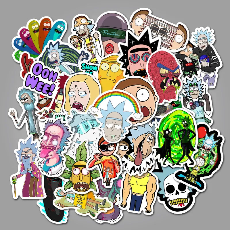 100 шт./компл. мультфильм милый doodle стикер бренд чемодан для скейтборда ноутбук Гитары автомобиля ПВХ водонепроницаемый обои - Цвет: 1 bag (50pcs)