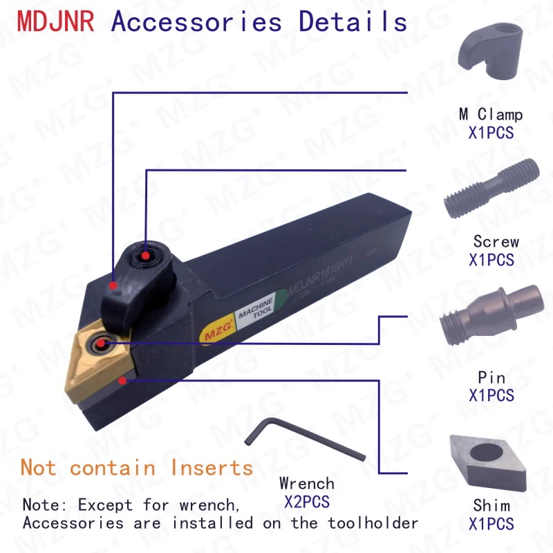 Mocask MDJNR резаки MDJNR1616H11 твердосплавные вставки Держатель для ЧПУ 20 мм 25 мм держатели внешние токарные инструменты