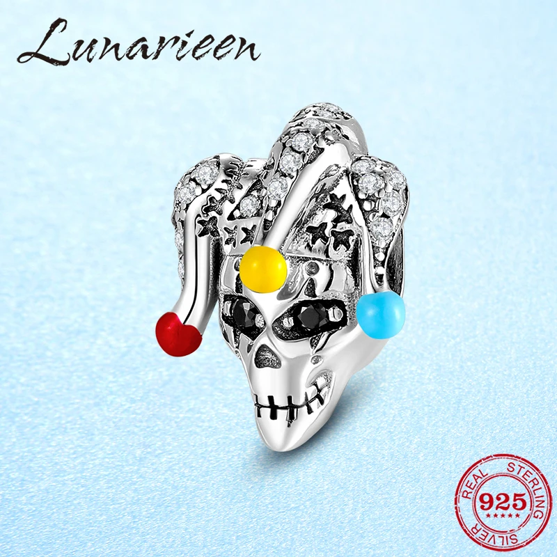 

Fashion evil clown 925 Sterling Silver sparkling CZ Beads Fit Original Pandora Bracelet Bangles fine Jewelry making