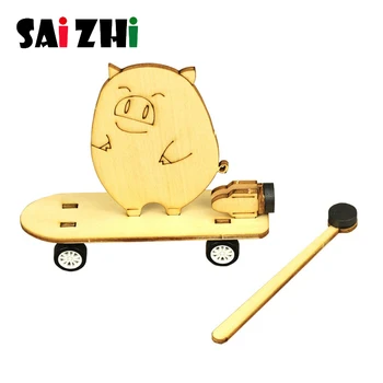 

Saizhi Children's Intelligence Development Toy Science Technology diy Material Pupils Science Experiment Set Magnetic Trolley