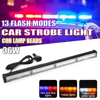 

NEW 13 Modes Car Strobe Light Vehicle Auto 36W LED White Amber Emergency Traffic Flashing Strobe Light Warning Lam
