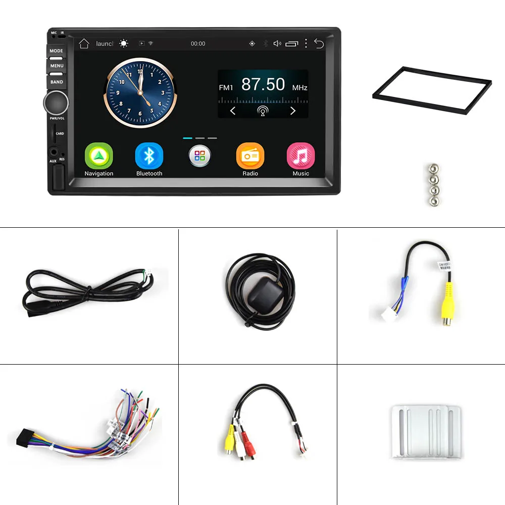 Podofo 2 din автомобильное радио с gps-навигацией wifi FM AM ISO Android Авторадио MirrorLink 2Din " Универсальное автомобильное аудио стерео