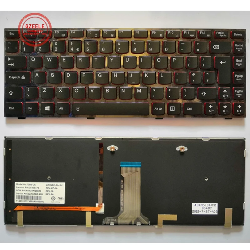 

UK New Keyboard FOR LENOVO Y400 Y410 Y430P Y400P Y410P Y400N Y410N Backlight laptop keyboard