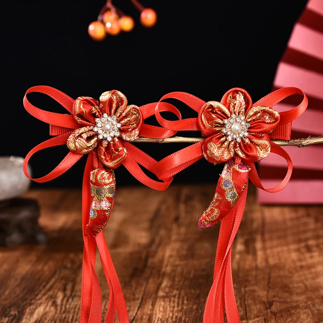 2 Pcs/Set Children Cute Pearl Hair Ball Bow Pendant Ornament Hair Clips Girls Lovely New Year Hairpin Kids Hair Accessories 9-2 Pcs