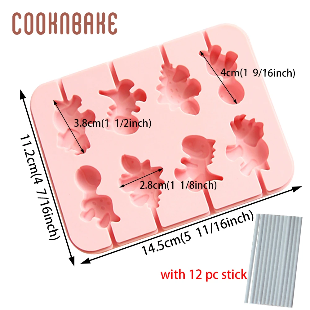 COOKNBAKE силиконовая форма для шоколада, конфет, динозавра, печенья, торта, кондитерских изделий, инструмент для выпечки, ледяной куб, желе, форма для украшения торта, форма - Цвет: CDY-521