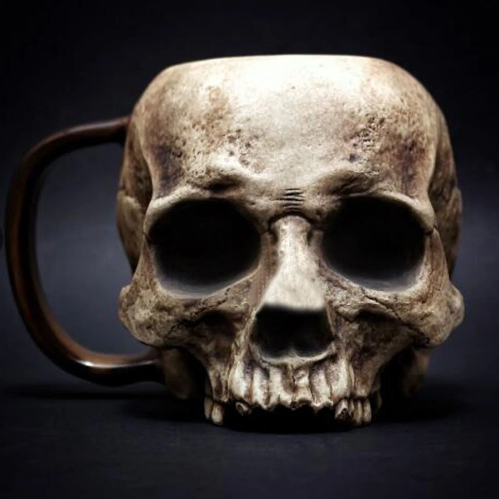 2021 New Resin Skull Cup Beer Mug Simulation Wooden Barrel Double Wall Drinking Insulated Halloween Bar Drinkware Gift | Дом и сад