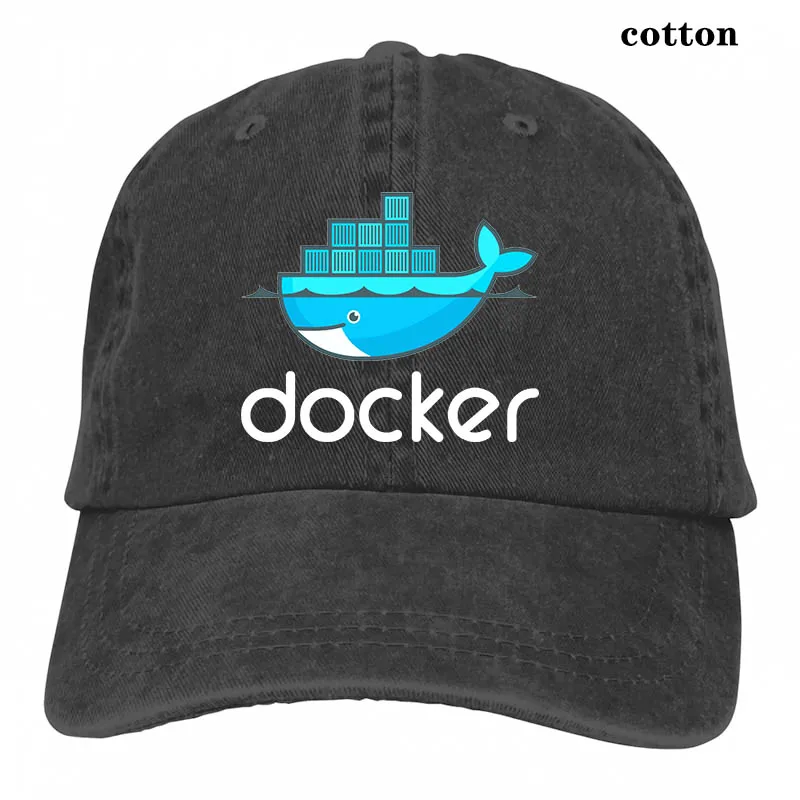 Бейсбольная кепка с логотипом docker для мужчин и женщин, Кепка-Дальнобойщик, модная Регулируемая Кепка - Color: 3-Black
