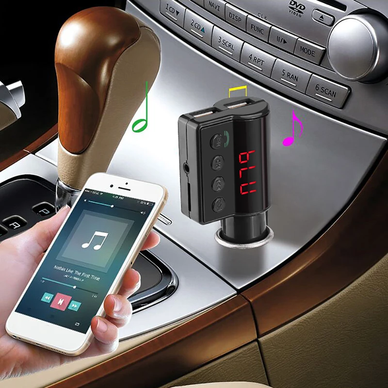 Универсальный Bluetooth fm-передатчик BC09 автомобильное зарядное устройство Hands-free 5V 2.1A/1A Bluetooth независимое вкл/выкл, канал+/-кнопка