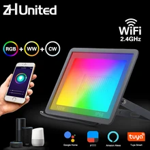 30w 50 spotlight ip66 à prova dwifi água led garden stage wifi inteligente app rgb mudança de cor quente luz fria trabalho alexa google tuya