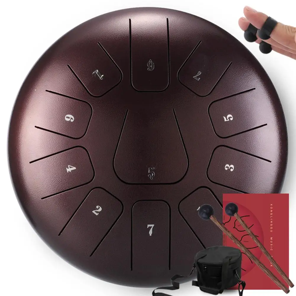 12 дюймов мини-барабан 11 тон Сталь язык ударных Handpan инструмент с сумкой для переноски музыкальные инструменты оптом - Цвет: 4