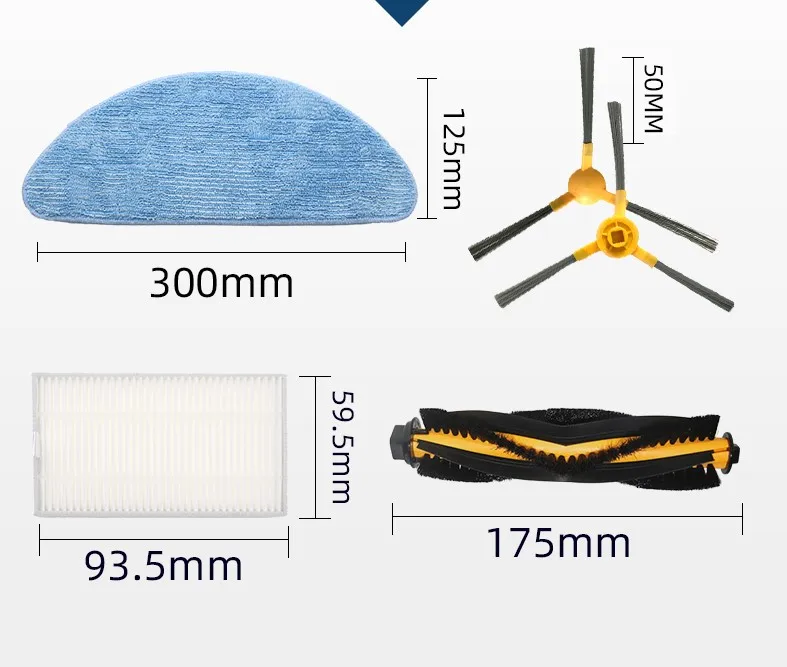 

HEPA Filter + Side Brush + Main Brush for LIECTROUX C30B/Proscenic 800T 820S Robot Vacuum Cleaner for Parts Accessories